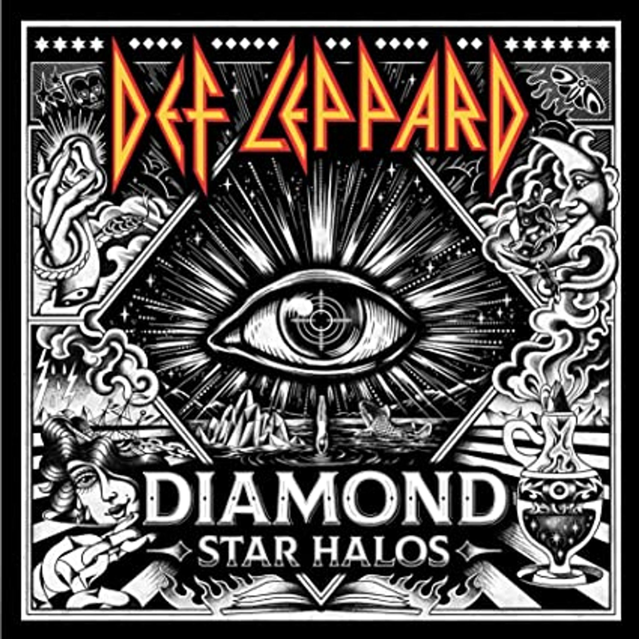 DEF LEPPARD good SIGNED DIAMOND STAR HALOS CD W/ AUTOGRAPHED SIGNED INSERT. Signed