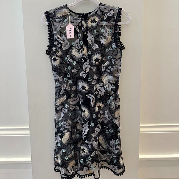 Black Print Dress - Size Medium