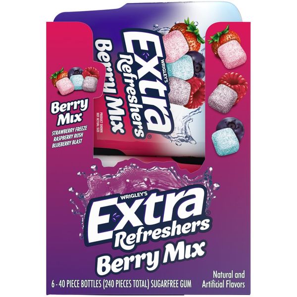 Extra Refreshers Berry Mix Gum (Pack of 6)