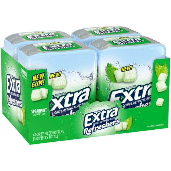 EXTRA Refreshers Spearmint Chewing Gum (Pack of 4)