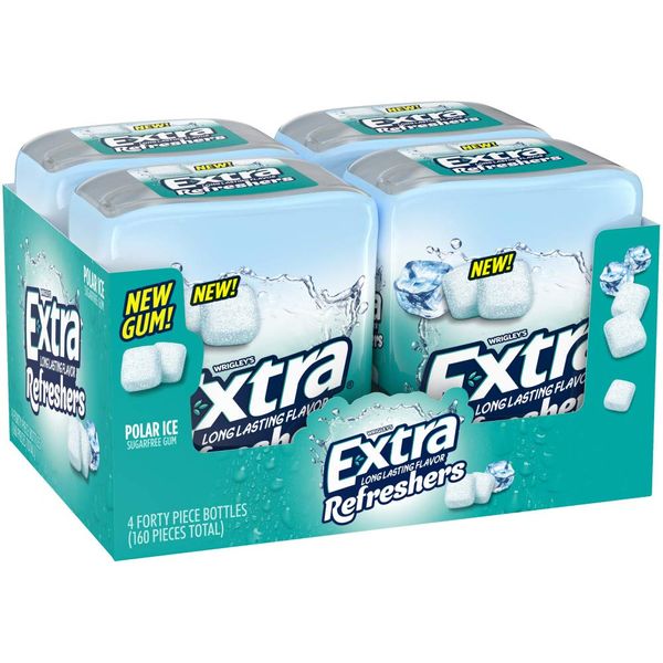 Extra Refreshers, Polar Ice Chewing Gum(Pack of 4)