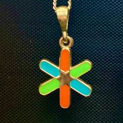 autismtodayfoundation spectrum star medium charm with 18 silver chain