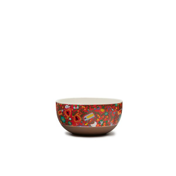 Flowery Art Multicolor Ceramic Bowl, Roberto Lugo