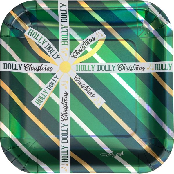 Dolly Parton Christmas Green Disposable Plate