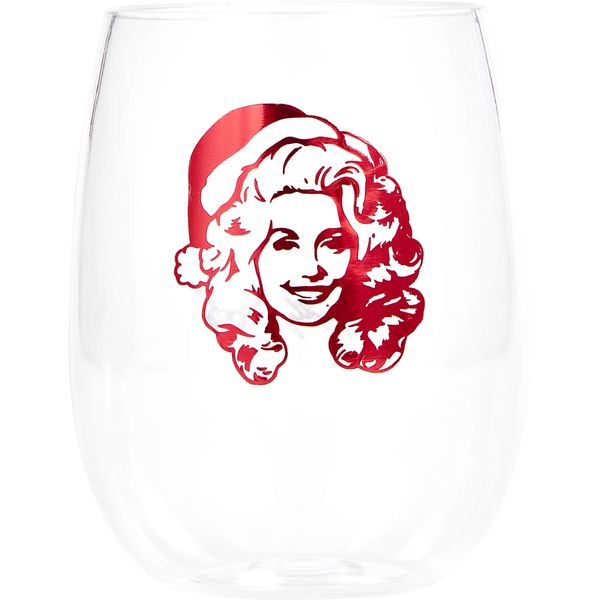 Dolly Parton Christmas Stemless Acrylic Wine Glass