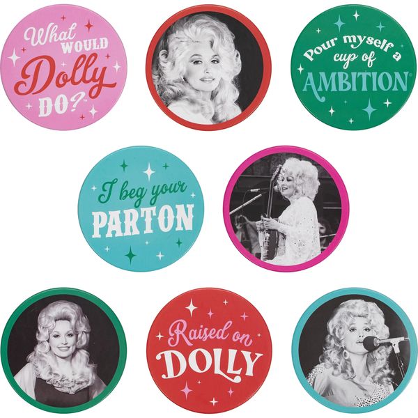 Dolly Parton Christmas Cheer Round Paper Coasters