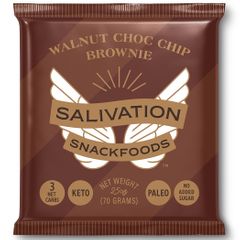 salivationsnackfoods keto paleo brownies walnut choc chip 8 brownies