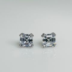 kylechandesign asscher cut aaa cubic zirconia stud earrings 7x7mm