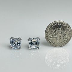 kylechandesign asscher cut aaa cubic zirconia stud earrings 7x7mm