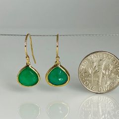 kylechandesign 14k yellow gold green onyx earrings 10mm