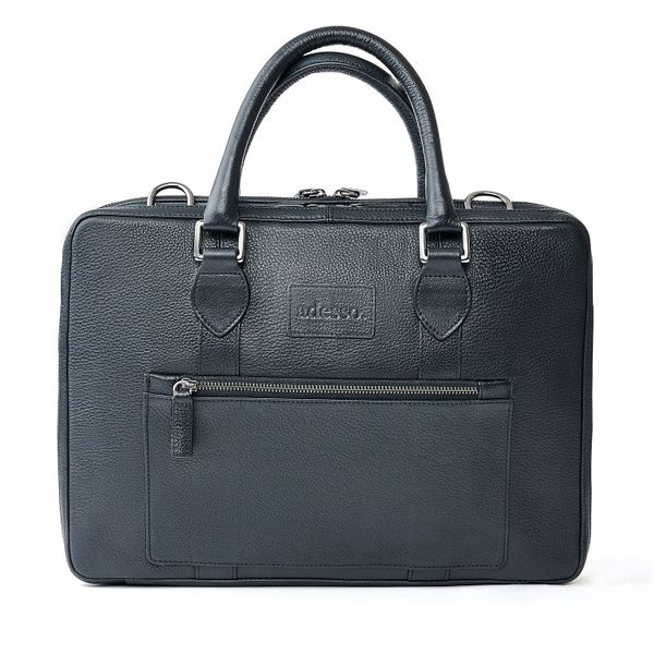 Black Leather Carry All Messenger Bag