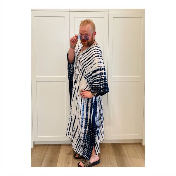 Unisex Hand Tie-Dyed Kaftan (120 cm Length)