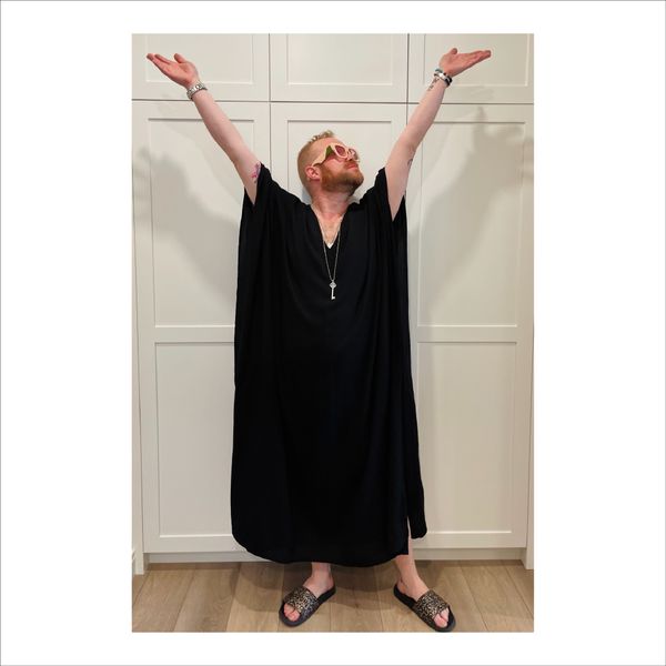 Unisex Black Long Kaftan (160 cm Length)